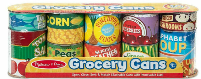 4088 for sale online Melissa & Doug Let's Play House Grocery Cans 
